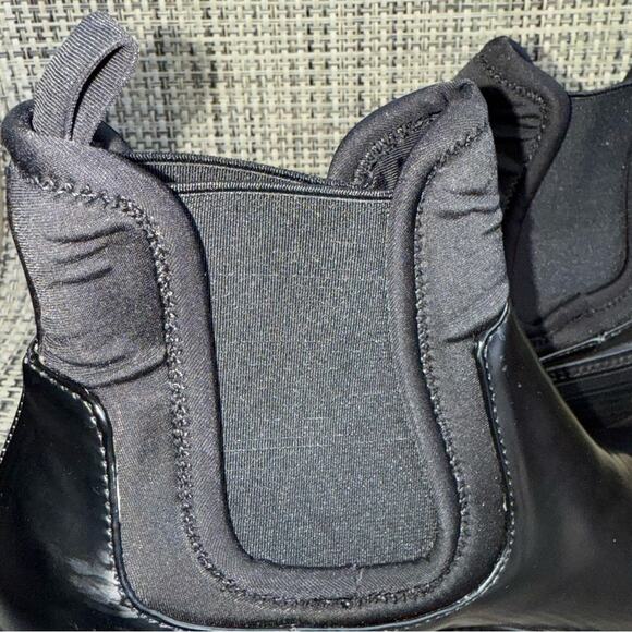 ZARA Chelsea Ankle Boots with Chunky Heel Lug Sole Technical Fabric Black US 6 - Picture 8 of 8
